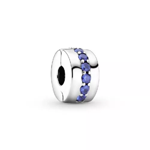 Charm  Pandora clip plata zircon blau - 791972C01