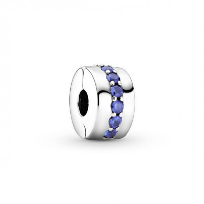Charm  Pandora clip plata zircon blau - 791972C01