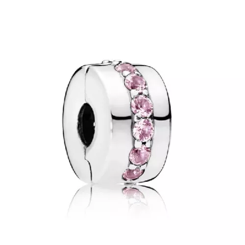 Clip pandora plata zircon rosa - 791972PCZ
