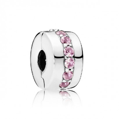 Clip pandora plata circon rosa - 791972PCZ