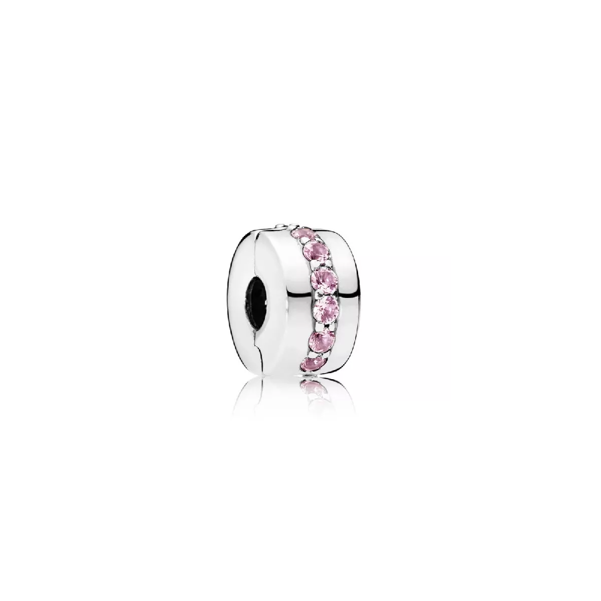 Clip pandora plata zircon rosa - 791972PCZ