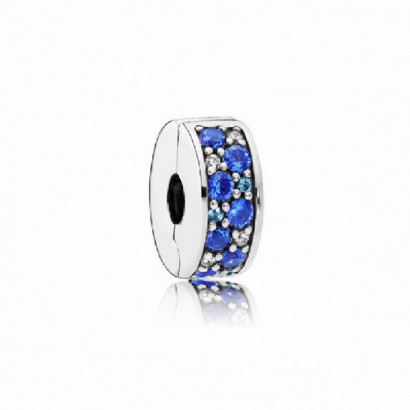 Clip Pandora plata zircon blau - 791817NSBMX