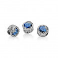 Charm plata zircon blau floc de neu - 796358NTB Charm plata zircon blau floc de neu - 796358NTB