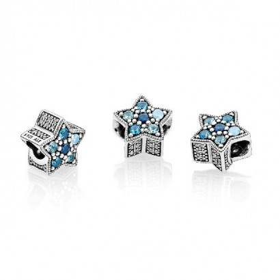 Charm plata zircon blau estrella - 796379NSBMX