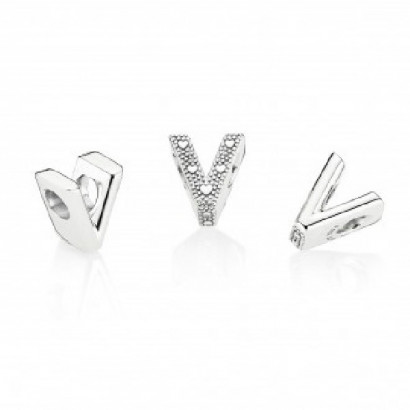 Charm Pandora plata letra V - 797476