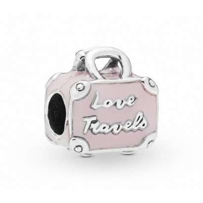 Charm Pandora plata maleta esmalte rosa - 798063EN124