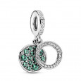 Charm Pandora plata zircon verd turquesa - 799186C02