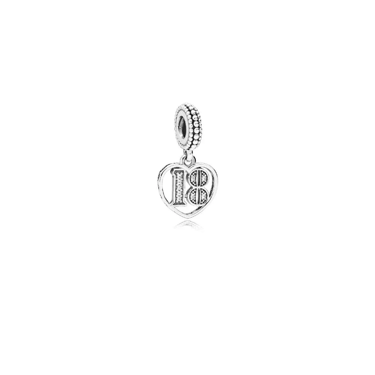 Charm pandora plata circon numero 18 - 797262CZ