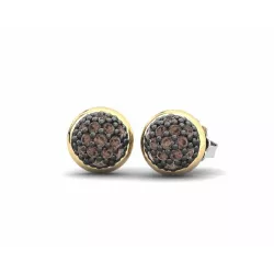 Pendientes Bohemme plata oro circon brown - 7PCL002EB