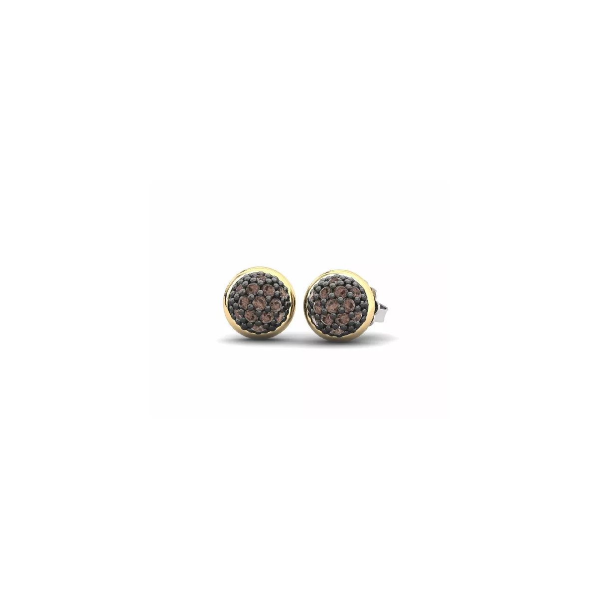 Pendientes Bohemme plata oro circon brown - 7PCL002EB