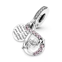 Charm Pandora plata zircon rosa mum infinit - 791468C01