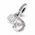 Charm Pandora plata circon rosa mum infinito - 791468C01