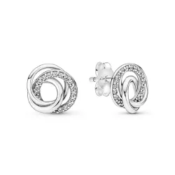 Arracades Pandora plata zircon aros entrellaçats - 291076C01