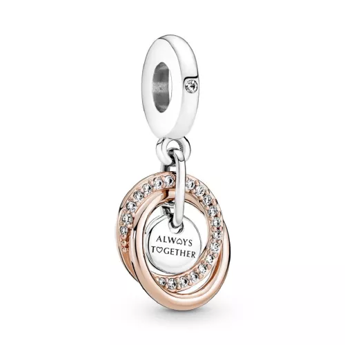 Charm Pandora plata 14k rose zircon - 780797C01