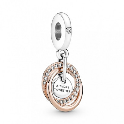 Charm Pandora plata 14k rose zircon - 780797C01