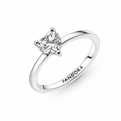 Anillo Pandora plata corazon circon - 191165C01