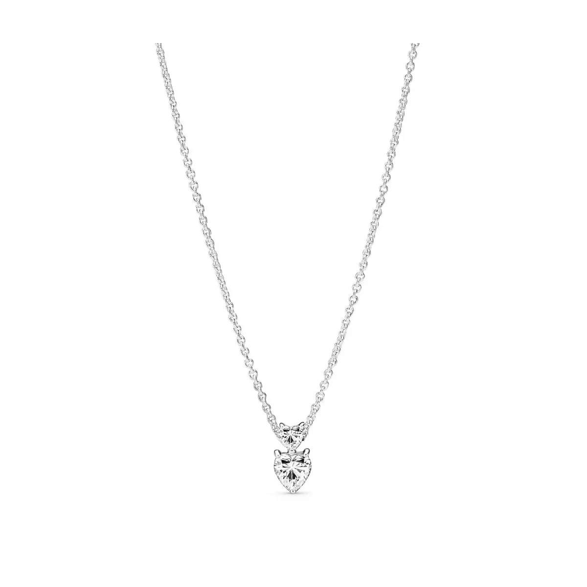 Colgante Pandora plata 2 corazones cadena  - 391229C01