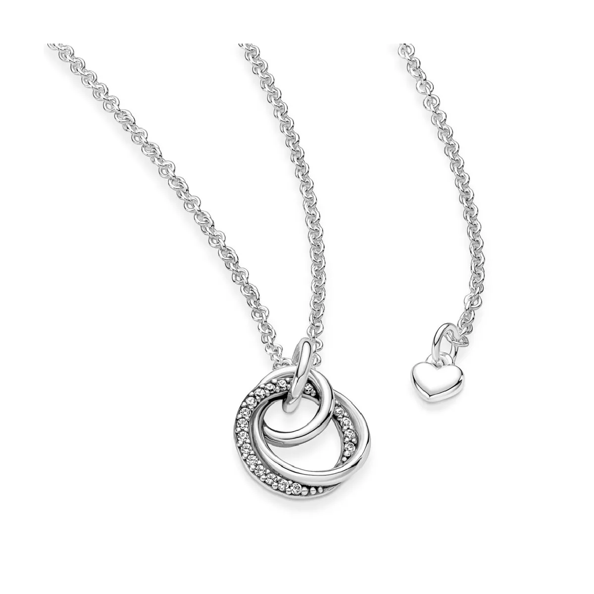 Colgante Pandora plata anillas entrelazadas cadena  - 391455C01