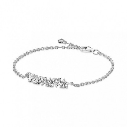 Pulsera Pandora plata 6 corazones circon  - 591162C01