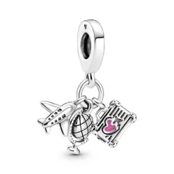 Charm Pandora plata avio maleta globo - 799435C01