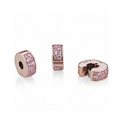 Clip Pandora plata rose zircon rosa - 781817PCZ