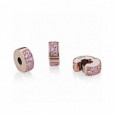 Clip Pandora plata rose zircon rosa - 781817PCZ