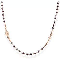 Collar Amen plata rose tipo rosari granat - CRORA3