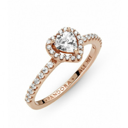 Anillo Pandora plata rose corazon circon  - 188421C02