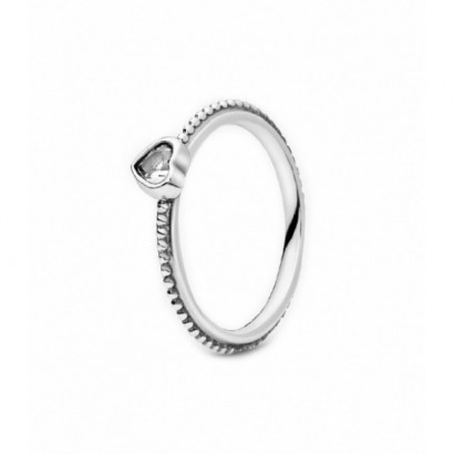 Anillo Pandora plata corazon circon  - 190896CZ