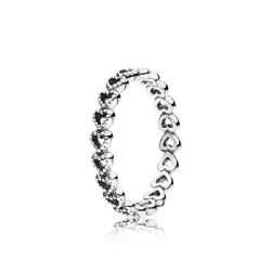 Anillo Pandora plata corazones - 190980