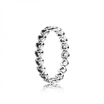 Anillo Pandora plata corazones - 190980