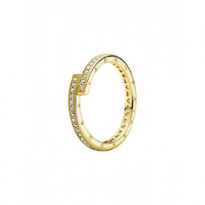 Anillo PAndora plata chapada circon cruzado - 169491C01