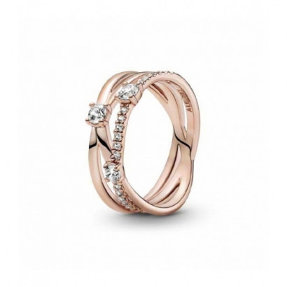 Anillo Pandora plata rose 14k circon - 189400C01