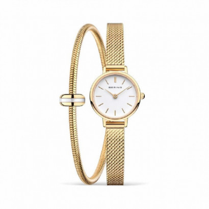 Reloj Bering 22mm chapado y polsera chapada  - 11022-334-LOVELY-1-G
