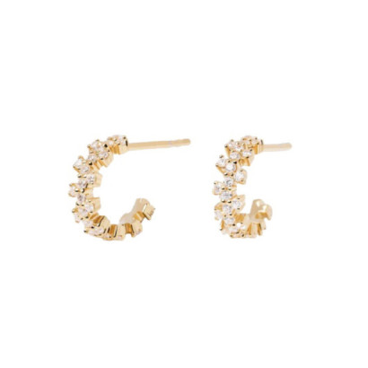 Arracades Pdpaola Little Crown plata xapada zircon tipo criolla - AR01-578-U