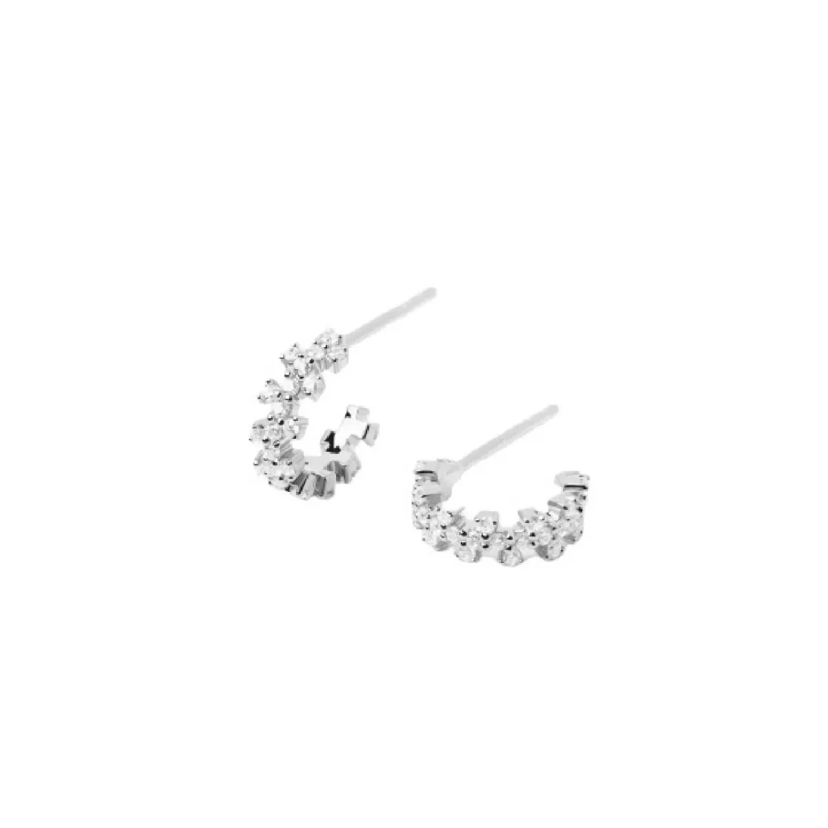 Arracades Pdpaola Little Crown plata zircon tipo criolla - AR02-578-U