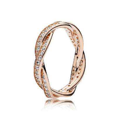 Anillo pandora rose circon trenzado  - 180892CZ