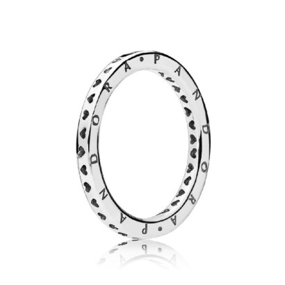 Anillo Pandora plata corazones logo - 197133