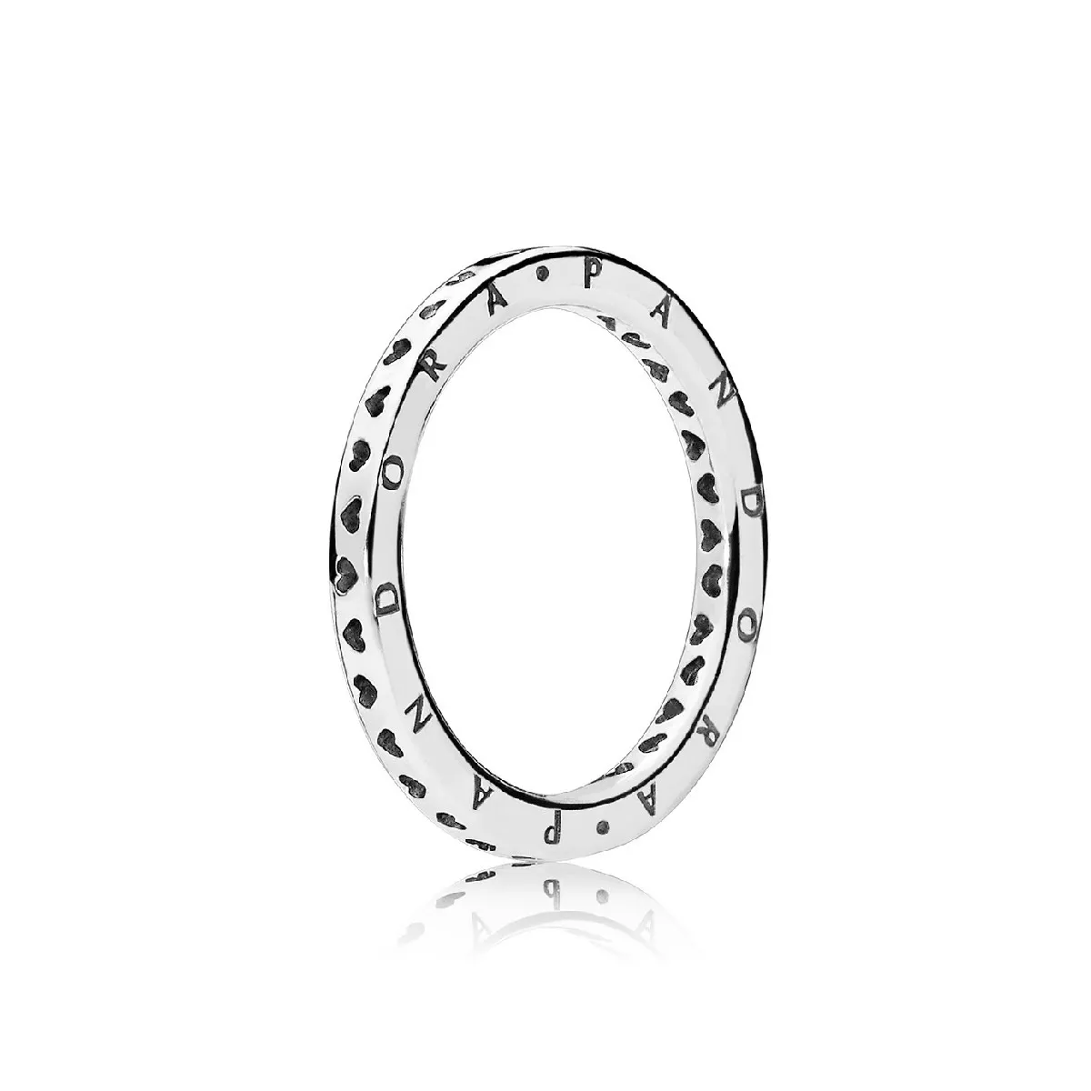 Anillo Pandora plata corazones logo - 197133