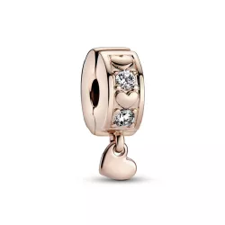 Clip Pandora plata rose i zircon - 782253C01