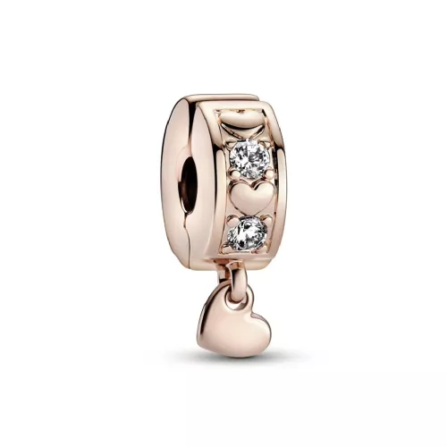 Clip Pandora plata rose i zircon - 782253C01