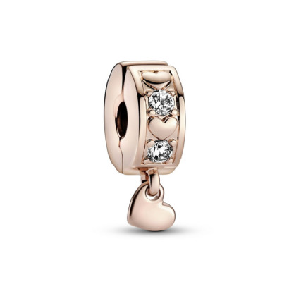 Clip Pandora plata rose i zircon - 782253C01