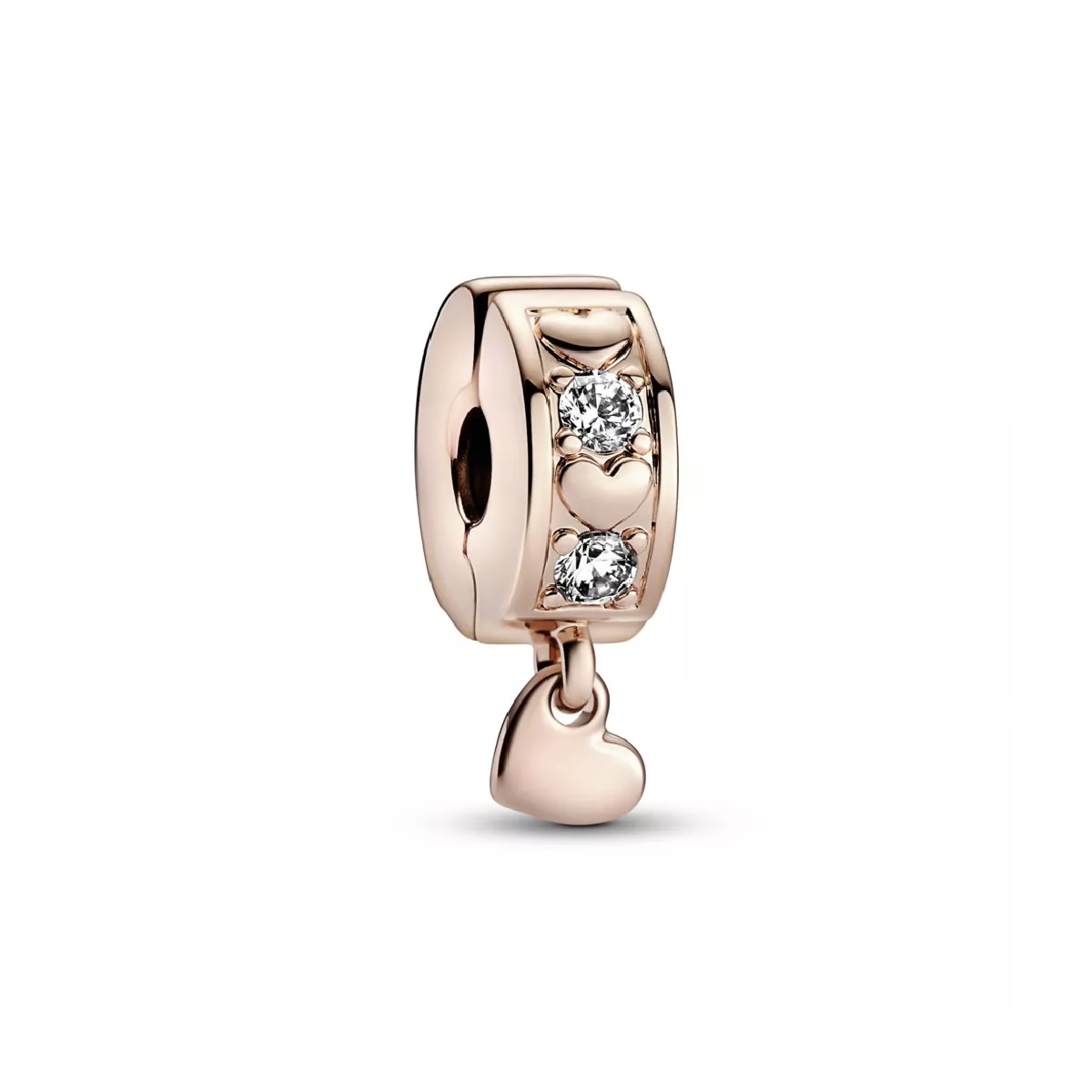 Clip Pandora plata rose i zircon - 782253C01