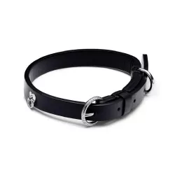 Collar gos Pandora acer cuir negre - 312262C01