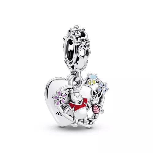 Charm Pandora plata Winnie the Pooh i Piglet  - 792214C01