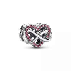 Charm Pandora plata zircon vermell - 792246C01