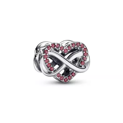 Charm Pandora plata zircon vermell - 792246C01