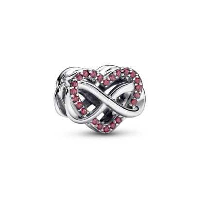Charm Pandora plata zircon vermell - 792246C01