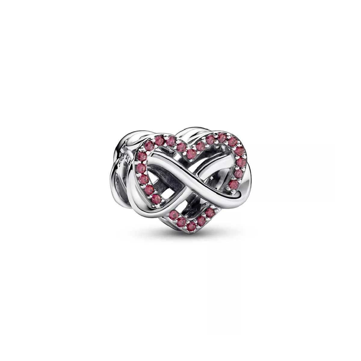 Charm Pandora plata zircon vermell - 792246C01