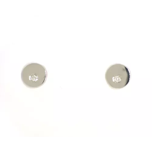 Arracades or blanc pulit rodo 2 brillants - BR1630-1P